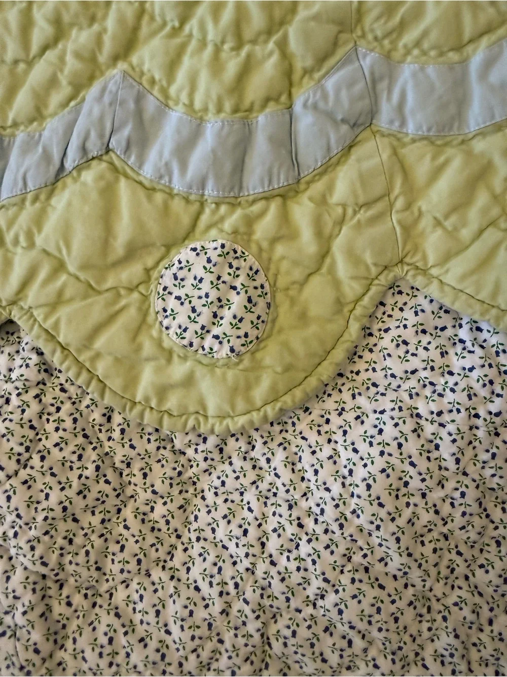 NWOT Pottery Barn Kids Baby Crib Quilt 46 In Flower Can Be Used As Tablecloth